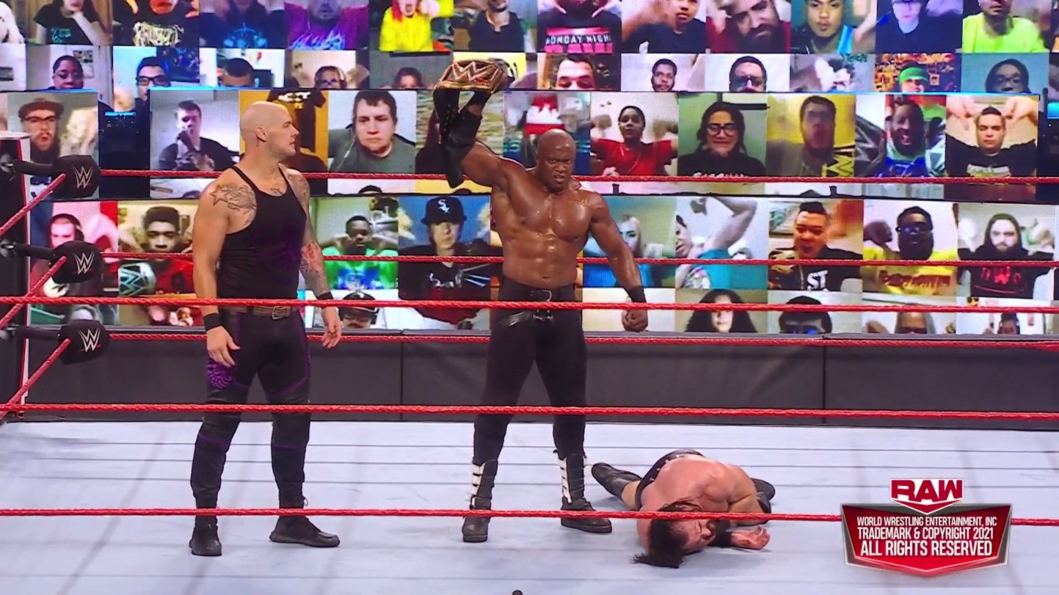 ام فى بى يكشف عن سبب ظهور كوربن مع لاشلى فى عرض الرو الاخير