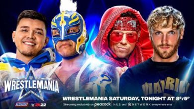 نتائج عرض راسلمينيا 38 WrestleMania الليلة الاولى مواجهة فرق الرو