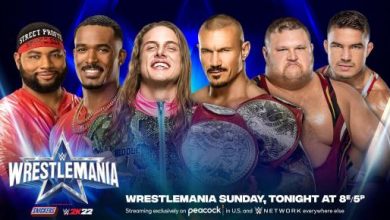 نتائج عرض راسلمينيا 38 WrestleMania الليلة الثانية بطولة الزوجى لعرض الرو
