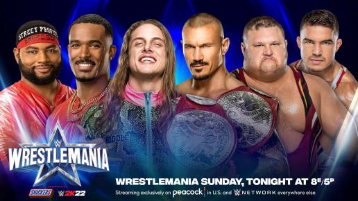 نتائج عرض راسلمينيا 38 WrestleMania الليلة الثانية بطولة الزوجى لعرض الرو