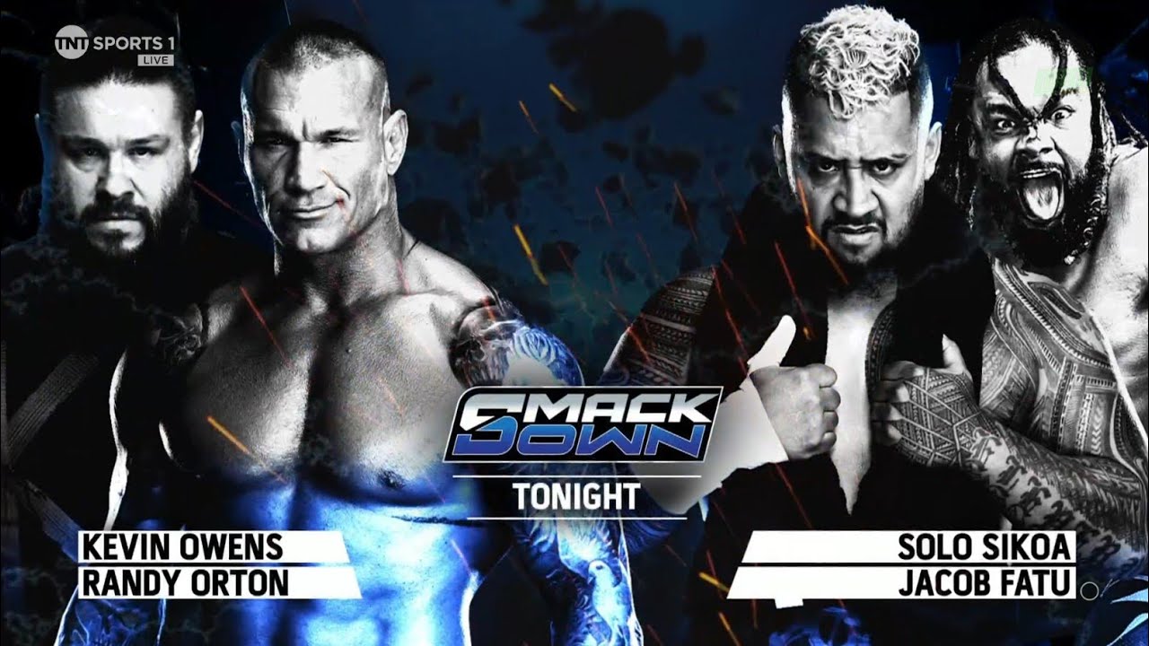 فيديو مواجهة فريق ذا بلود لاين ضد فريق كيفين أوينز وراندى أورتن كاملة