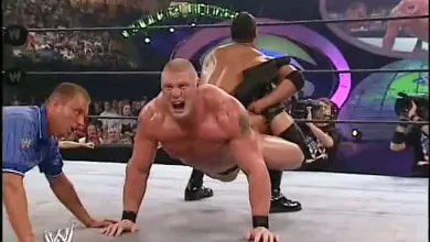 شاهد الأن فيديو أقوى مواجهة بروك ليسنر وذا روك فى سمر سلام 2002